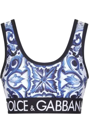 Dolce & Gabbana Top corto con estampado Majolica