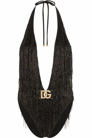 Dolce & Gabbana Bañador con logo y flecos
