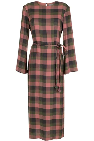 Olympiah Vestido camisero Folk a cuadros