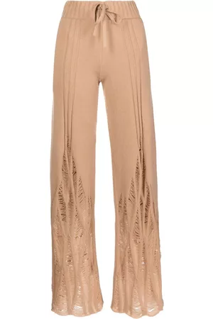 DION LEE Pantalones de talle alto con efecto envejecido