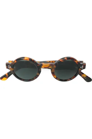 LESCA Gafas de sol con montura redonda y diseño de carey