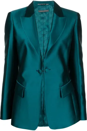 Alberta Ferretti Blazer con botones y acabado satinado