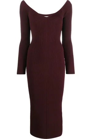 Khaite Vestido midi de canalé