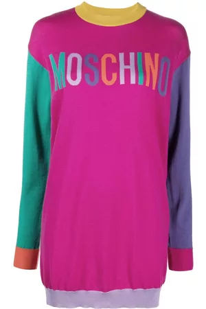 Moschino Vestido tipo jersey con logo en intarsia