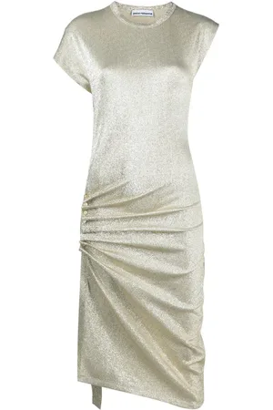 Paco rabanne Vestido midi con detalle fruncido