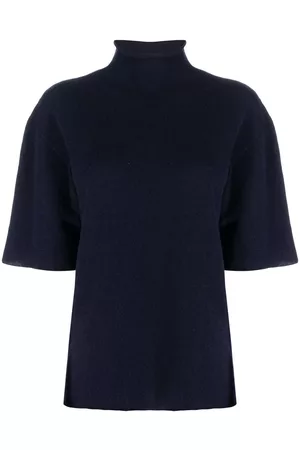 Jil Sander Top de punto con cuello vuelto