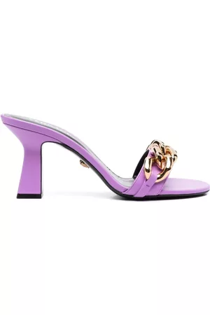 VERSACE Sandalias tipo mules con detalle de cadena