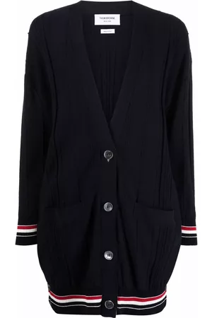 Thom Browne Cárdigan oversize con detalle de rayas RWB