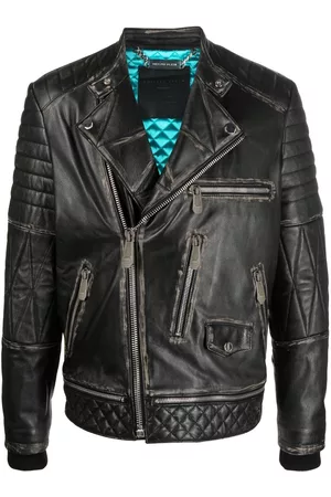 Philipp Plein Chaqueta biker con placa del logo