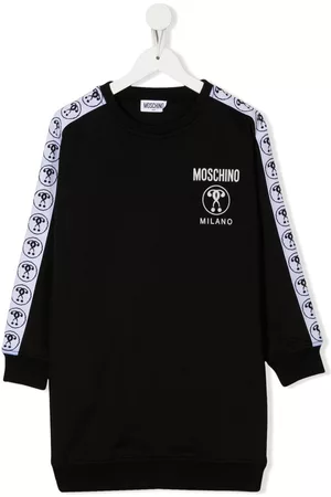 Moschino Vestido estilo sudadera con franja del logo
