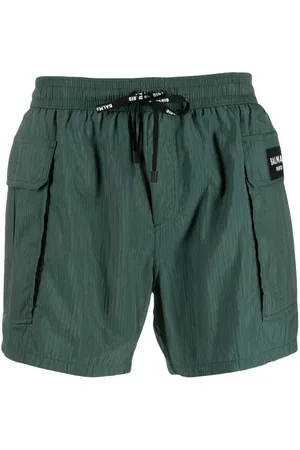 Balmain Bañador con parche del logo y cordones