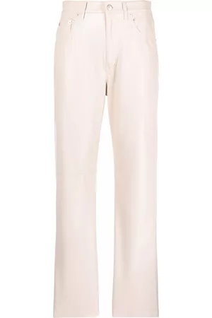 Nanushka Pantalones rectos de piel artificial