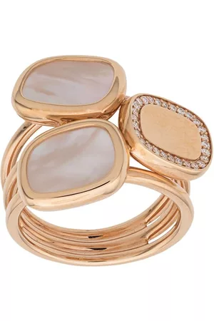 Roberto Coin Anillo en oro de 18kt con jade, diamante, cuarzo y rubí