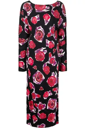 Marni Vestido largo con motivo de rosas