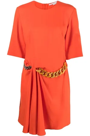 Stella McCartney Vestido corto drapeado con detalle de cadena