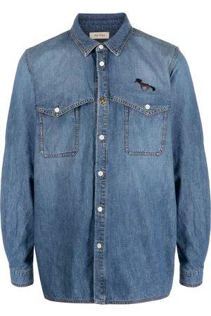 NICK FOUQUET Camisa vaquera con apliques de presión