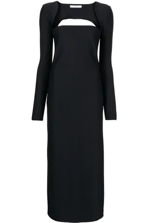 Rokh Vestido midi con cuello cuadrado