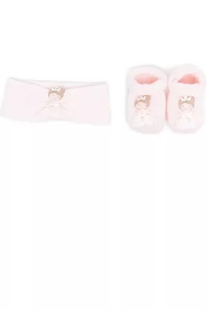 La Perla Conjunto de diadema y patucos con apliques