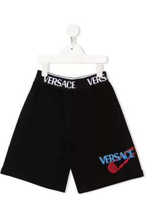 VERSACE Pantalones cortos de chándal con cinturilla del logo