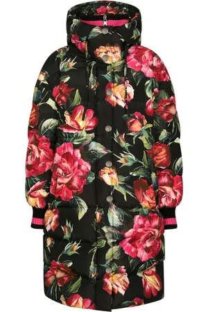 Dolce & Gabbana Plumífero largo con motivo floral