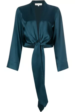 Michelle Mason Blusa con cintura lazada