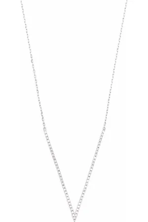 DJULA Collar Big V en oro blanco de 18 ct con diamantes
