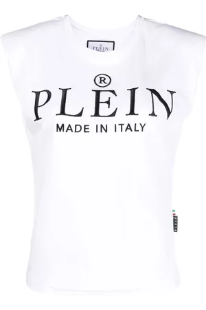 Philipp Plein Camiseta de algodón de tirantes con logo