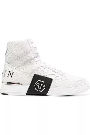 Philipp Plein Zapatillas altas con efecto de piel de serpiente