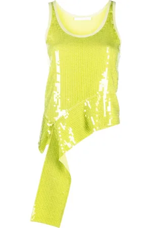Helmut Lang Top de lentejuelas con volante