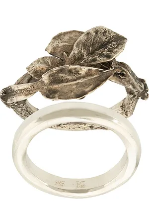 WERKSTATT:MÜNCHEN Anillo doble con motivo de hoja