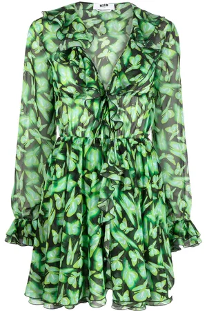 Msgm Vestido corto con motivo de mariposas