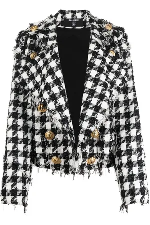 Balmain Chaqueta de tweed deshilachada
