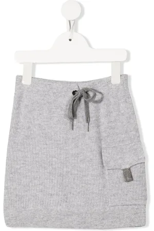Brunello Cucinelli Falda de punto con cordones