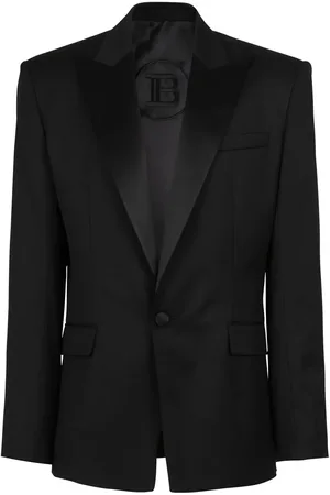 Balmain Blazer son solapas de satén