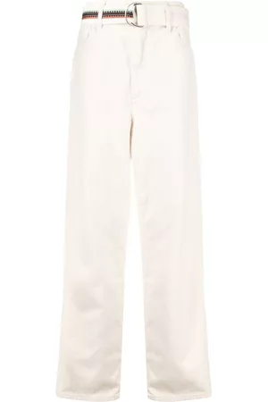 MARCELO BURLON Pantalones con bordado Cross y cinturón
