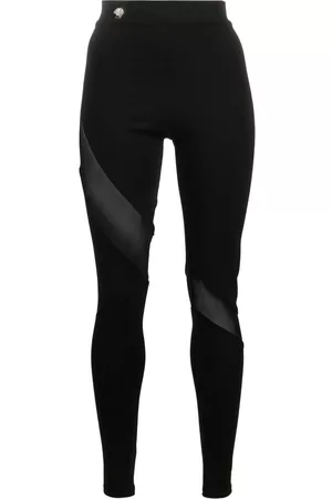 Philipp Plein Leggins de talle alto con placa del logo