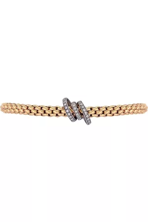FOPE Pulsera Flexible en oro blanco y de 18 ct con diamantes en pavé