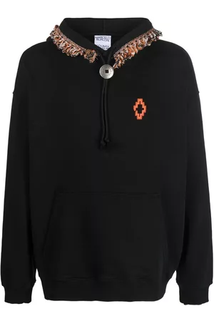 MARCELO BURLON Sudadera con capucha y ribete de flecos