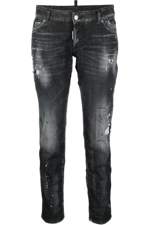 Dsquared2 Vaqueros capri con efecto envejecido