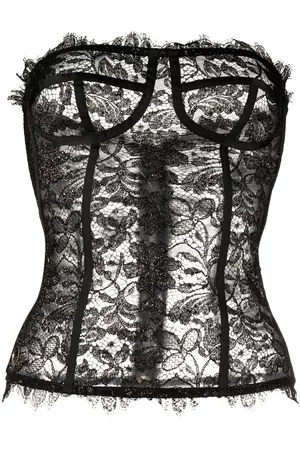 Philipp Plein Top tipo bustier con detalles de encaje