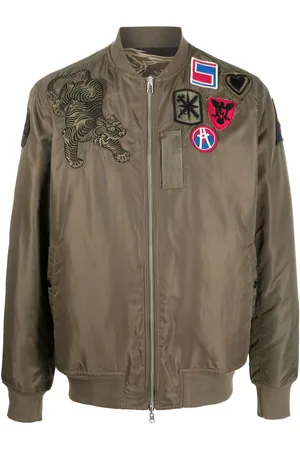 Maharishi Chaqueta bomber reversible con parche