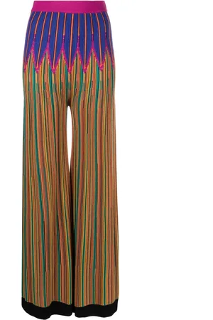 FORTE FORTE Pantalones de punto con rayas abstractas