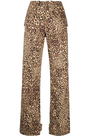 Etro Pantalones tipo cargo con estampado de leopardo