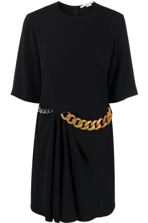 Stella McCartney Vestido corto drapeado con detalle de cadena