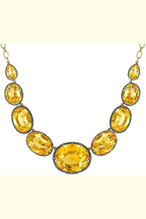 Fred Leighton Collar Semi-Riviere en oro de 18 ct con citrino