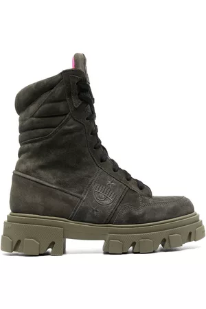 Chiara Ferragni Botas con cordones y suela gruesa