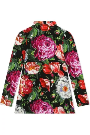 Dolce & Gabbana Vestido con cuello falso y estampado floral