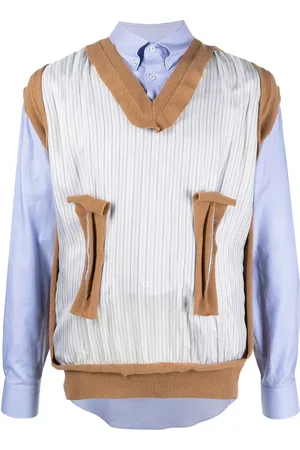 Maison Margiela Camisa Spliced con detalle de punto