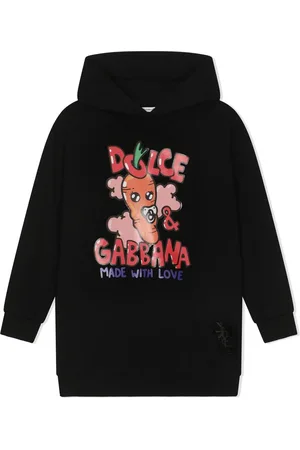 Dolce & Gabbana Vestido con capucha y logo estampado