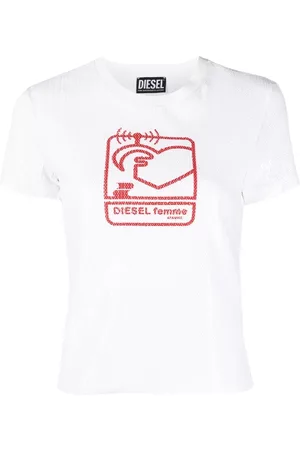 Diesel Camiseta con lentejuelas y logo